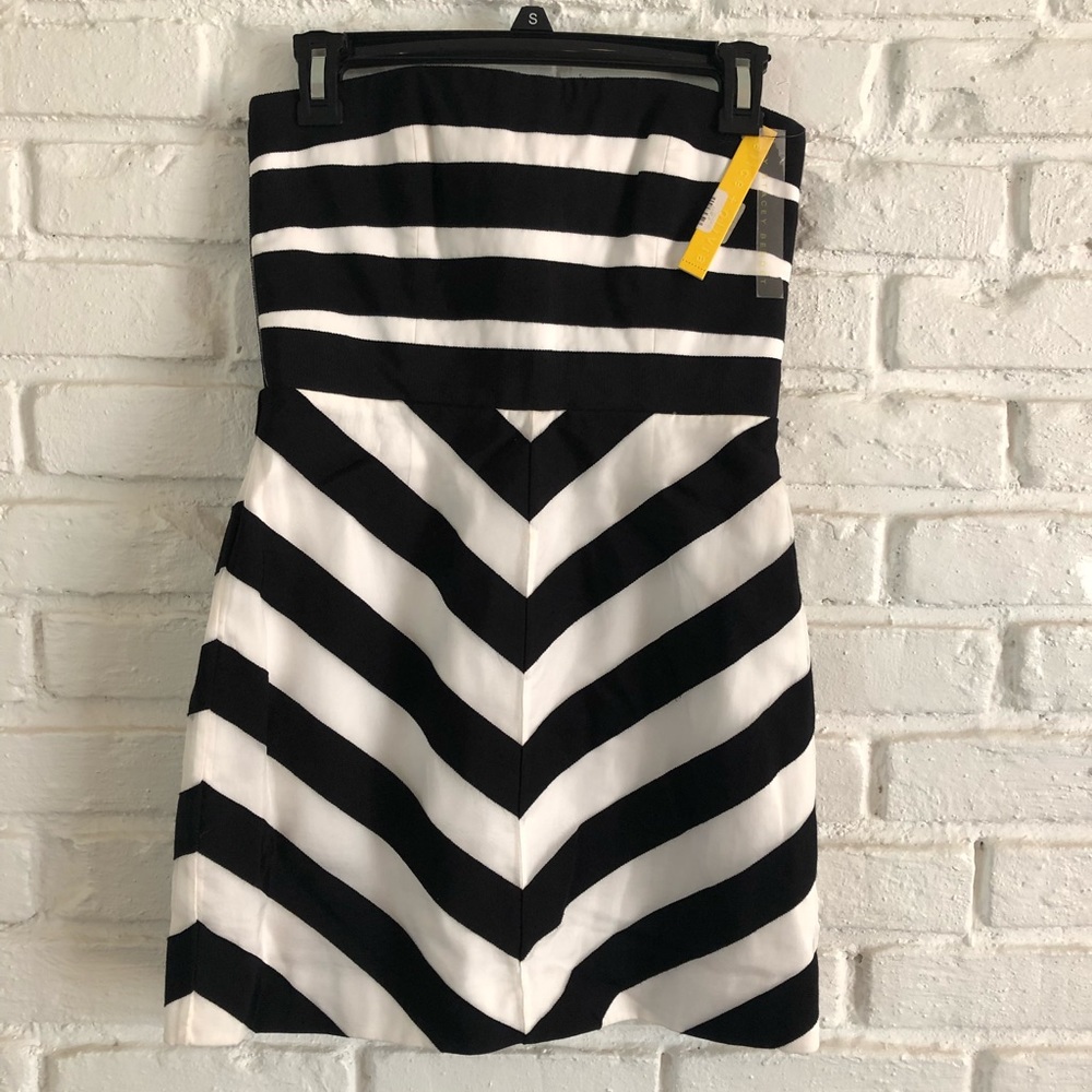 Alice + Olivia Robin Ribbon Striped Bustier Dress